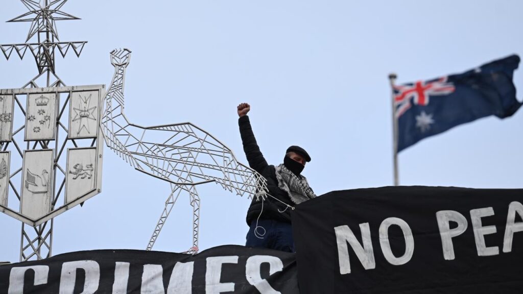 pro-palestine-protesters-on-roof-of-parliament-house